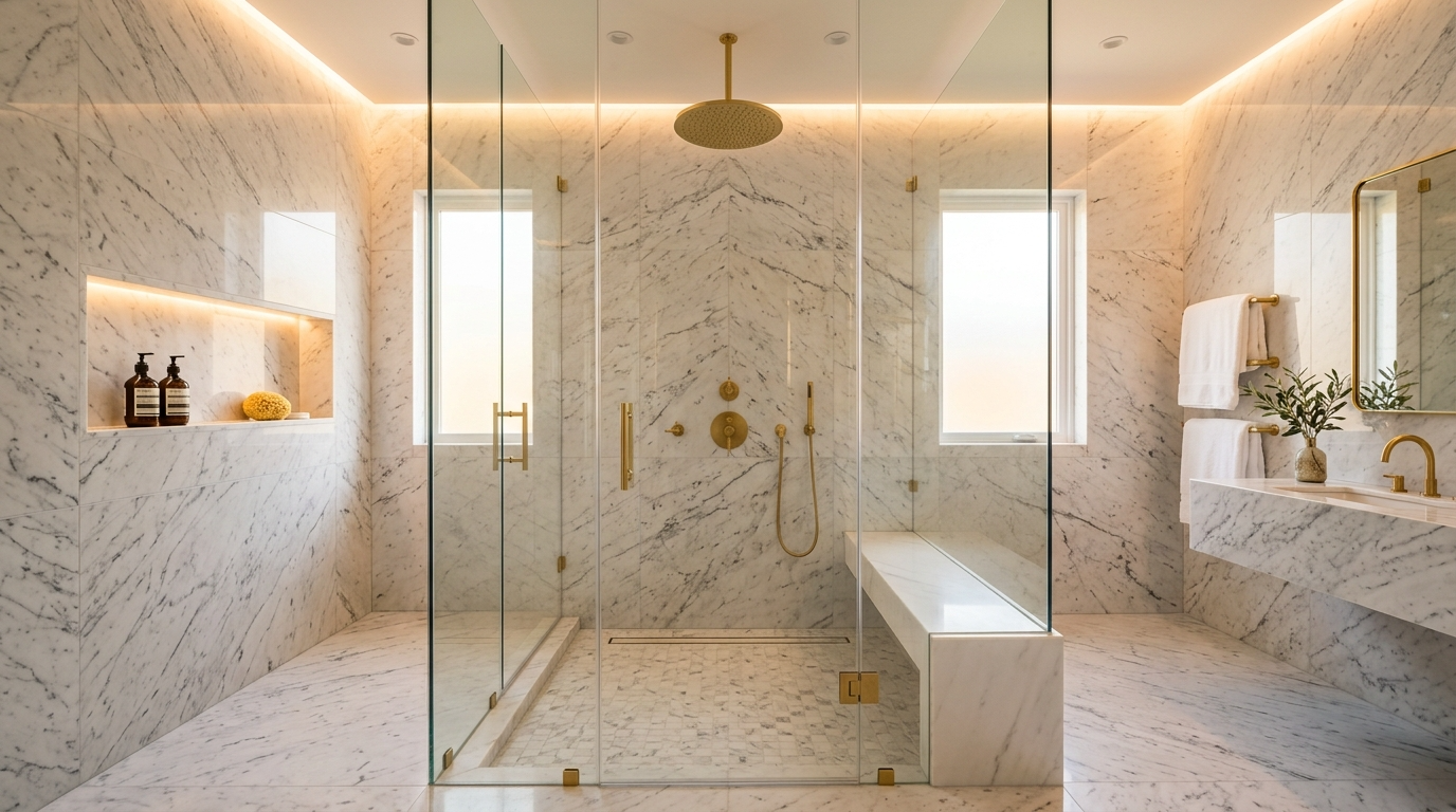 Finish with lighting that makes tile glow